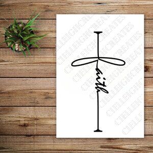 *2 for $20* Faith Cross vinyl decal Sticker Handcrafted